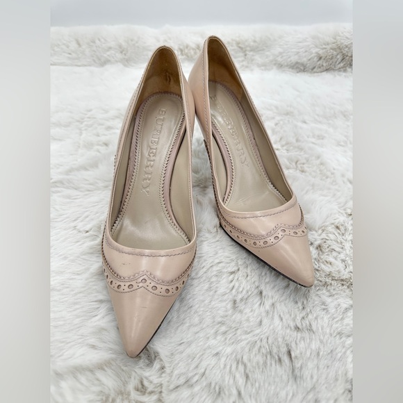 Burberry Leather Nude Pointed Toe Heels 40 US 10‎ - Picture 1 of 13